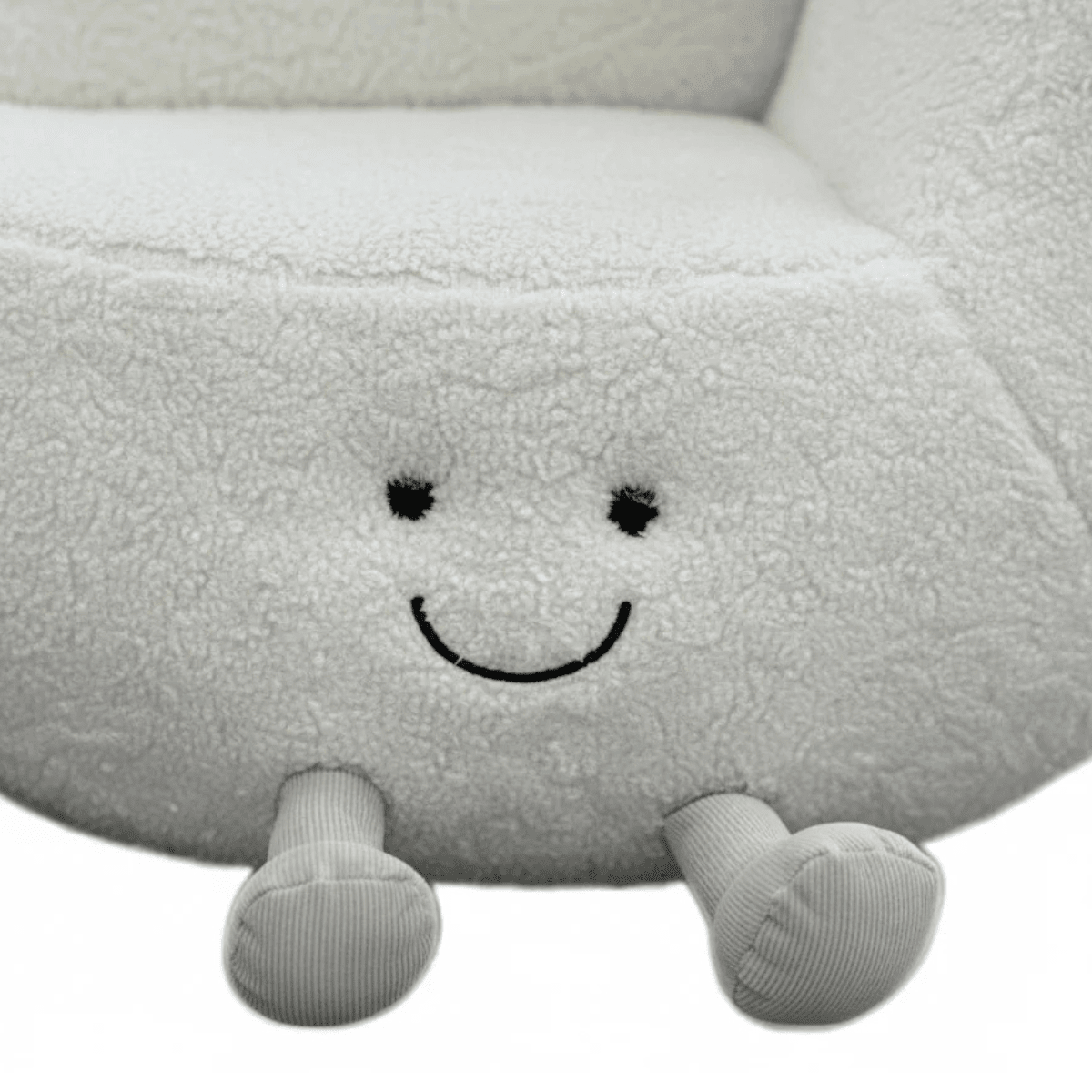 Giant Crescent Moon Lounger - Ivory Bouclé Nursery Sofa - Office Logix Shop