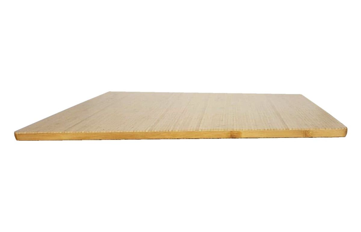 Jarvis bamboo desktop seen low from the side, showing its bamboo edge