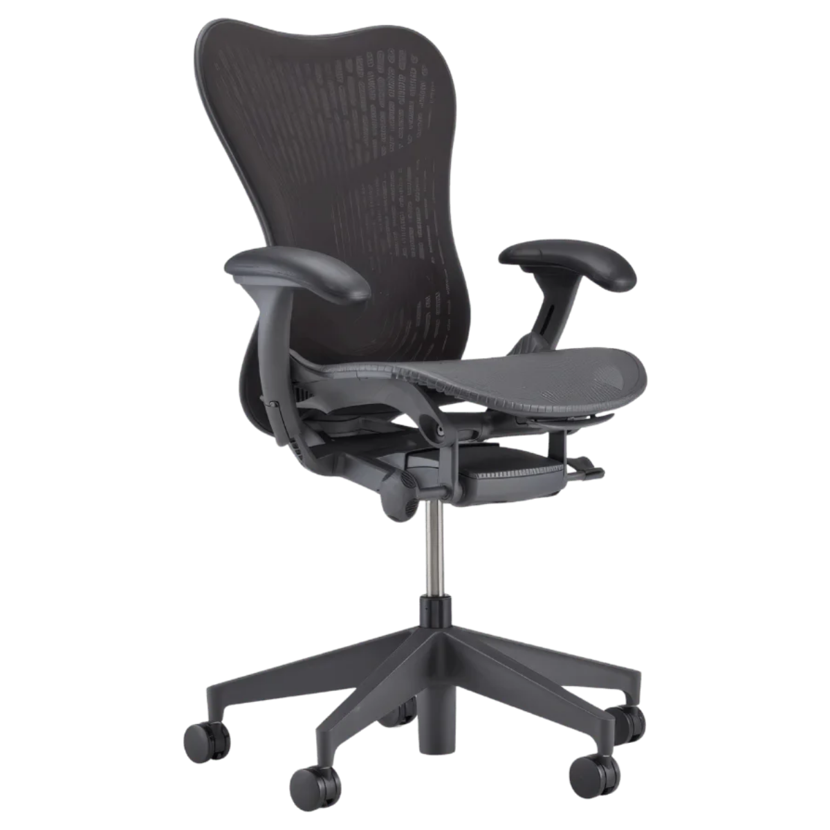 Refurbished Herman Miller Mirra 2 ergonomic office chair with mesh back, black, on casters