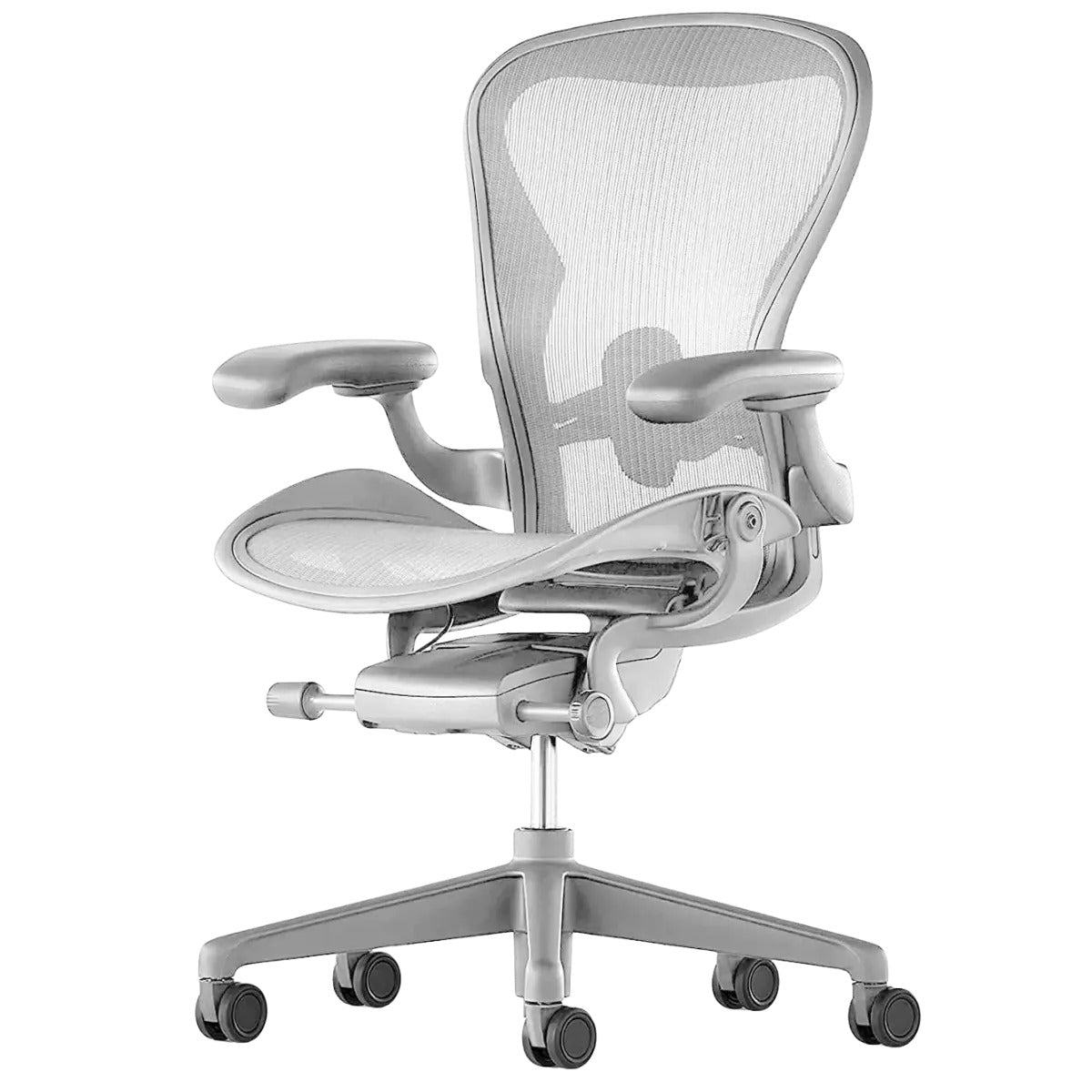 Refurbished Herman Miller Aeron ergonomic mesh office chair with adjustable armrests and wheels