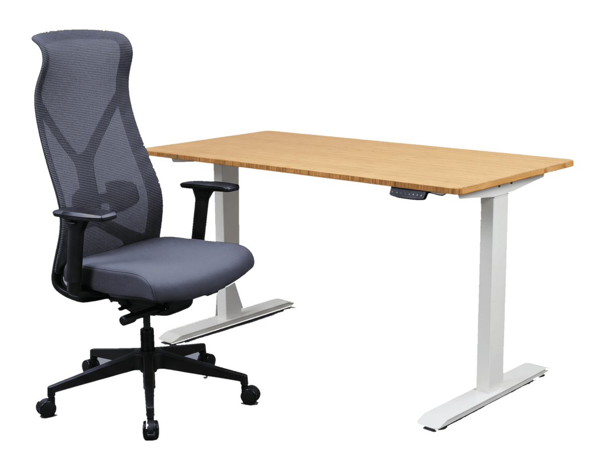 Nova Logix Chair and Herman Miller Top Bamboo Standing Desk Bundle - Office Logix Shop