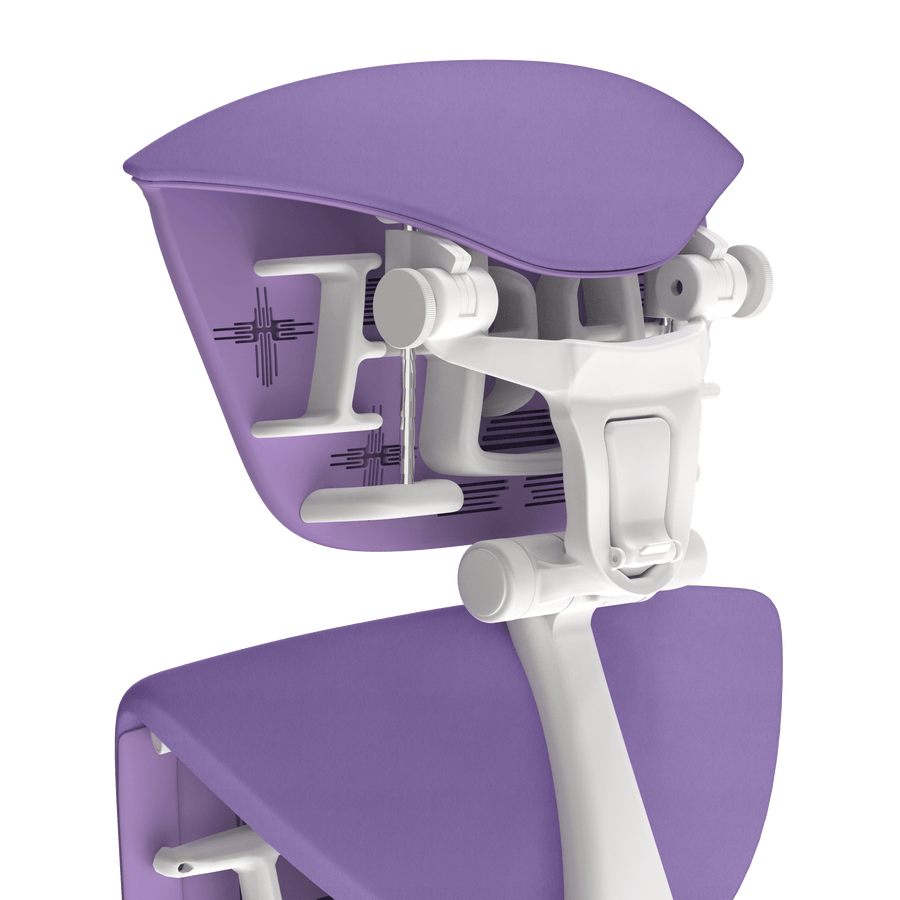 Office Logix Shop Herman Miller Aeron Chair Parts White Frame / Gaming Purple Fabric Herman Miller Embody Headrest by OfficeLogixShop