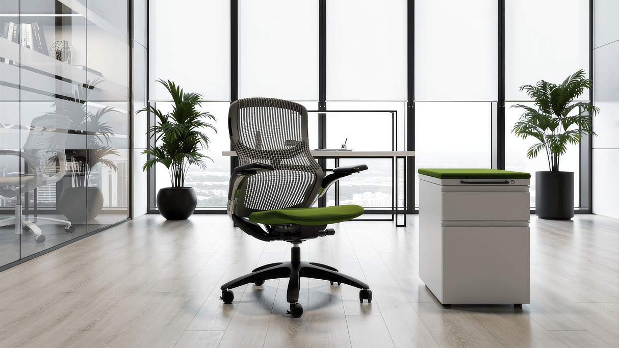 Office Logix Shop Knoll Generation Chair & Herman Miller Meridian Pedestal Bundle (Renewed)