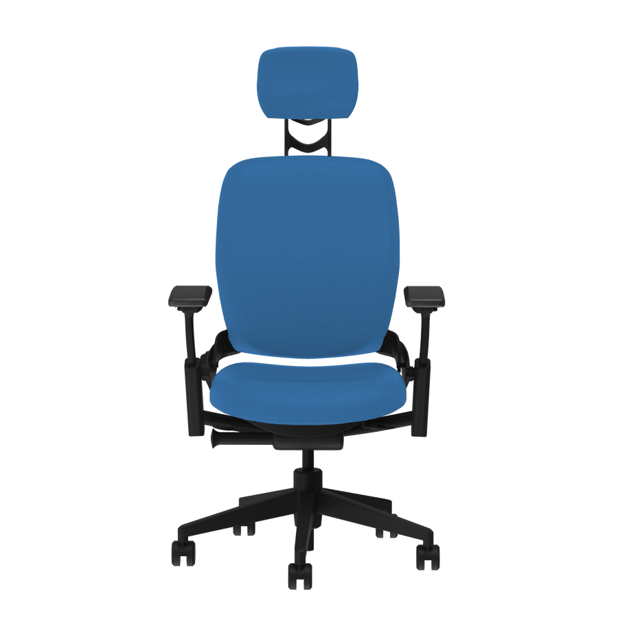 Office Logix Shop Office Chair Parts Black Frame Blue Fabric Insert Steelcase Leap V2 Headrest -PreOrder (ETA June 24)