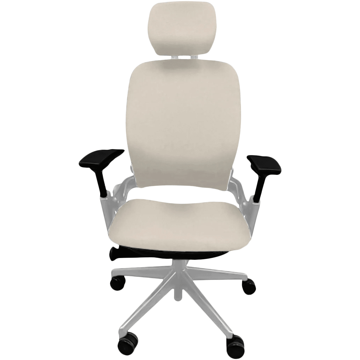 OfficeLogixShop Office Chairs Platinum / Tan Steelcase Leap V2 Chair with Headrest Saving Bundle