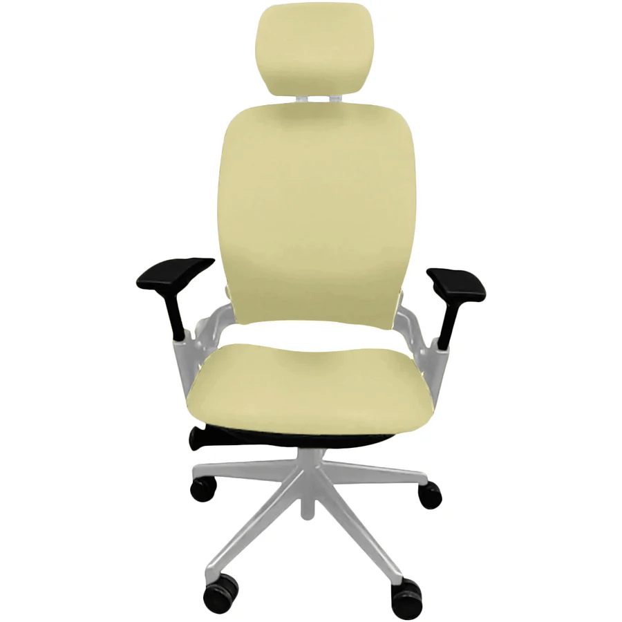 OfficeLogixShop Office Chairs Platinum / Tan Steelcase Leap V2 Chair with Headrest Saving Bundle