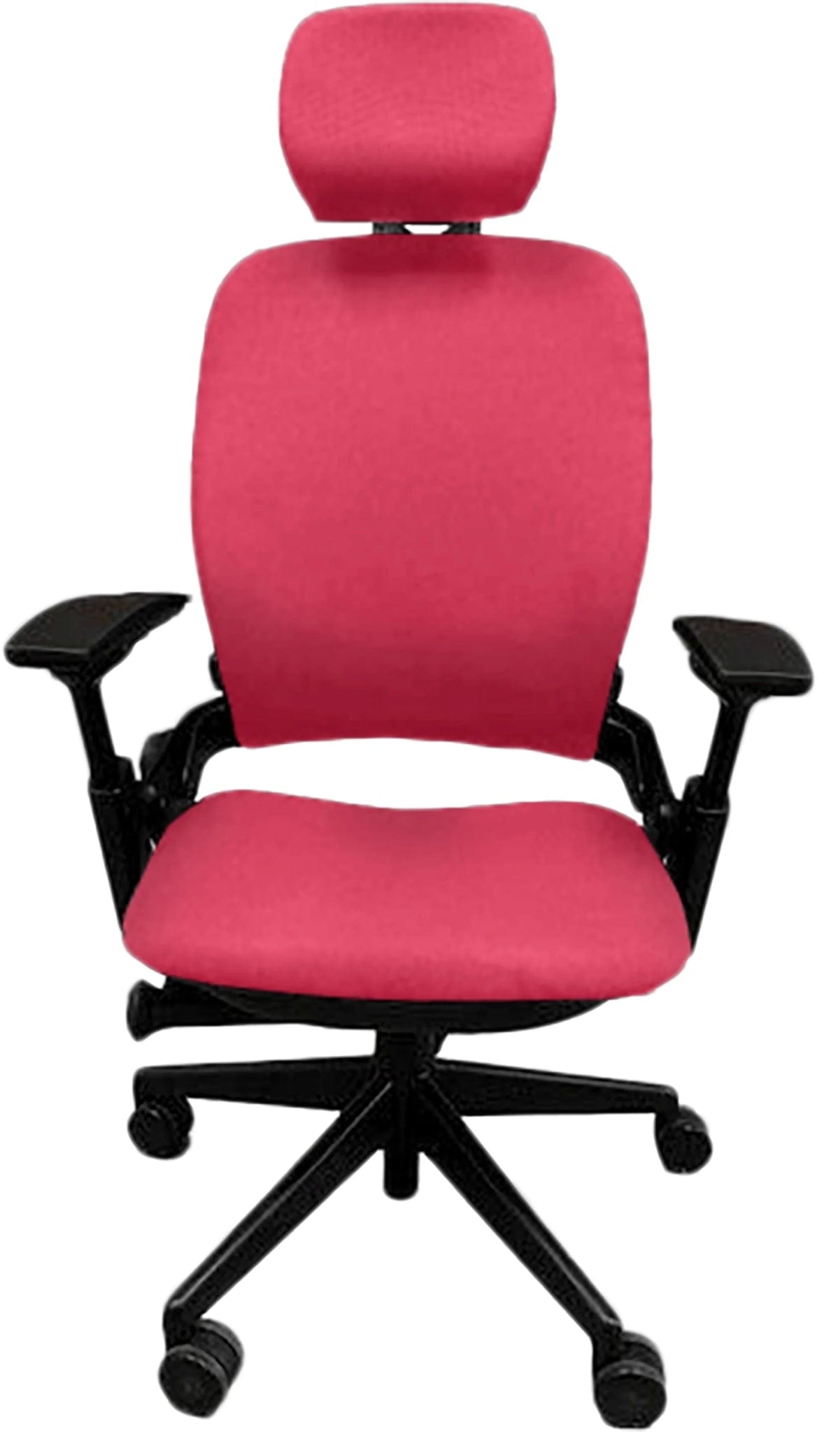 Red Steelcase Leap V2 office chair with headrest, refurbished, black frame, by Office Logix Shop