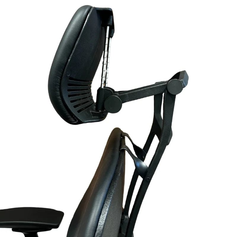 Steelcase Leap V2 office chair with black headrest, refurbished by Office Logix Shop