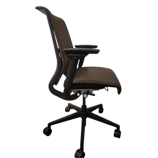 Refurbished Steelcase Think brown upholstered office chair with black frame and wheels