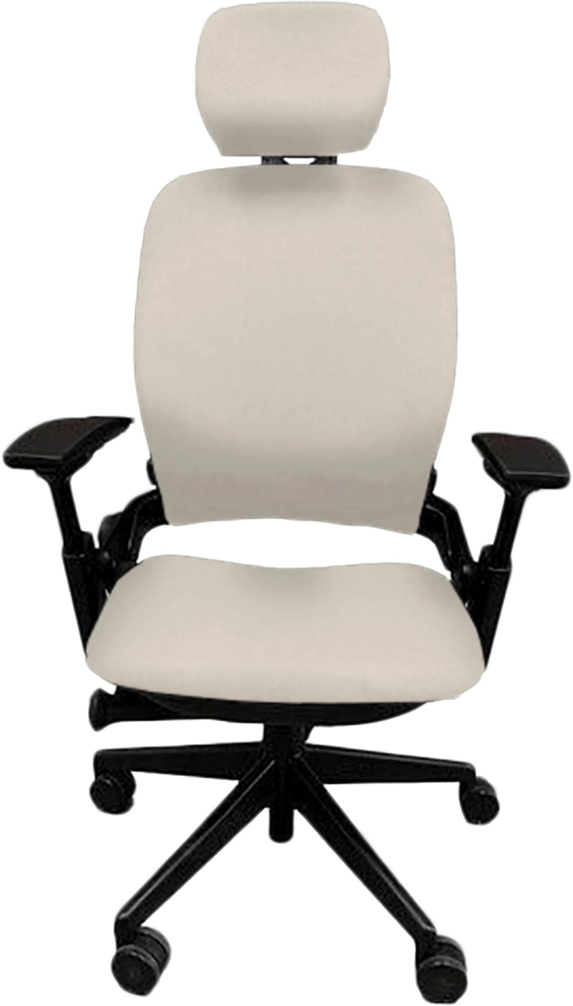 Tan Steelcase Leap V2 office chair with headrest, black frame, from Office Logix Shop