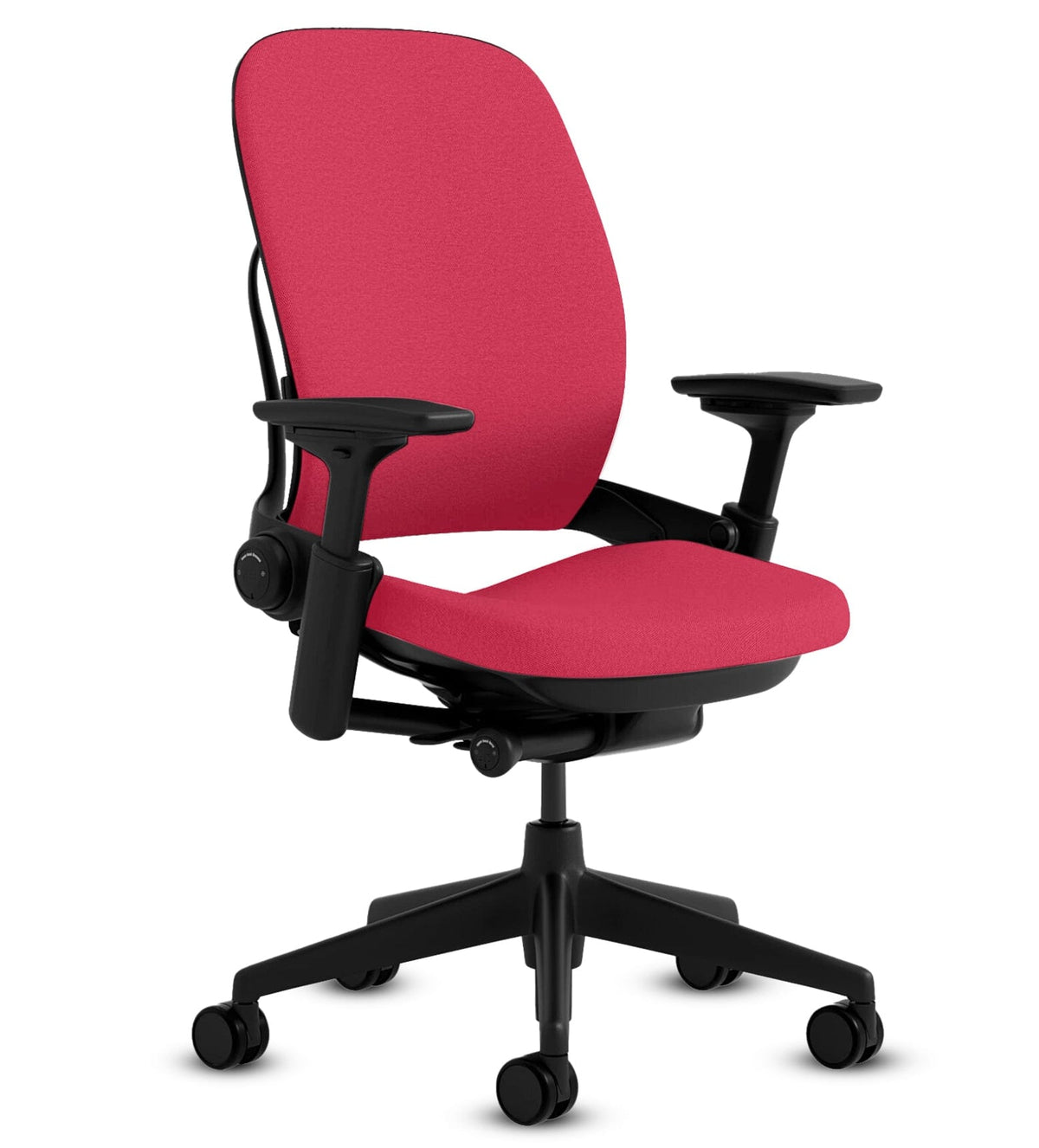 Refurbished Steelcase Leap V2 office chair with red fabric and black base from Office Logix Shop