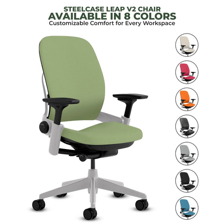 Steelcase Leap V2 - Fully Loaded w/Lumbar Support (Renewed) - Office Logix Shop