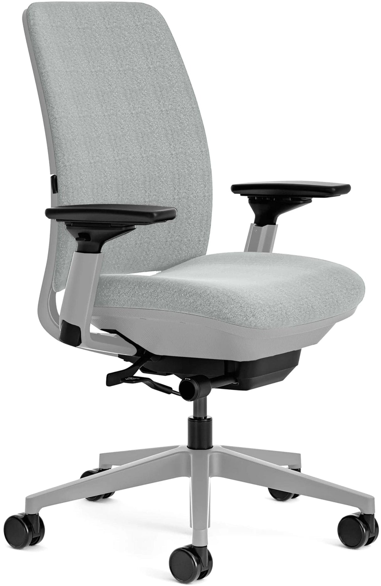 Steelcase Office Task Chair Gray Fabric - Titanium Frame Steelcase Amia Task Chair - Fully Adjustable - Platinum Frame (Renewed)
