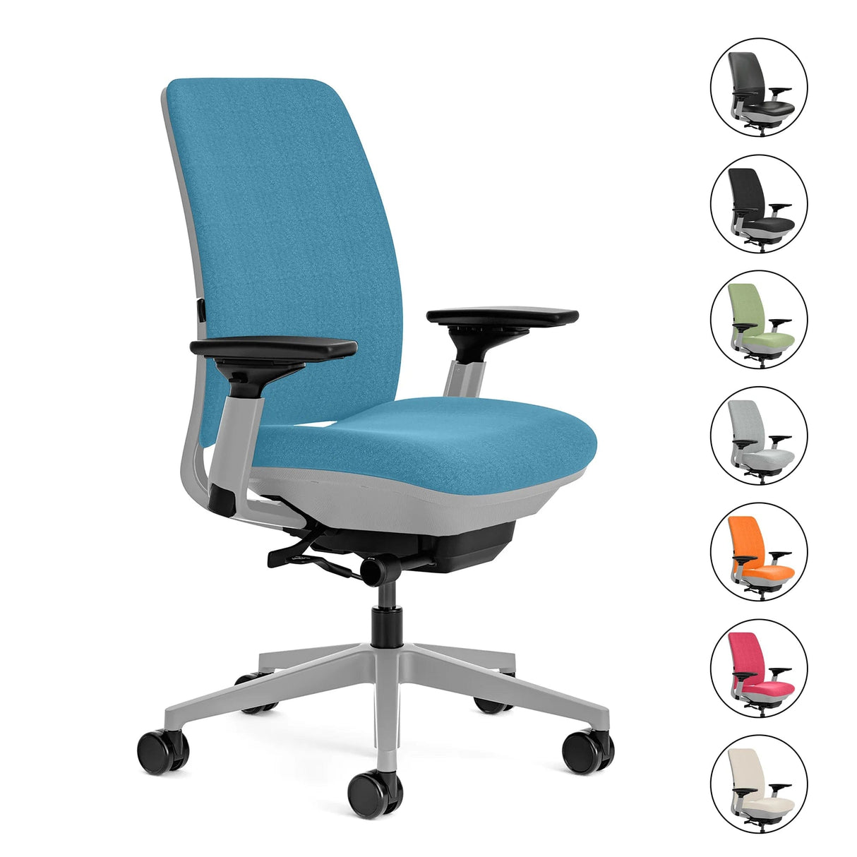 Steelcase Office Task Chair Steelcase Amia Task Chair - Fully Adjustable - Platinum Frame (Renewed)