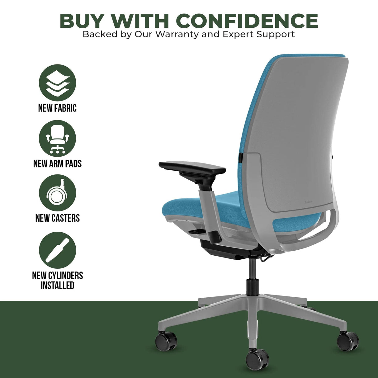 Steelcase Office Task Chair Steelcase Amia Task Chair - Fully Adjustable - Platinum Frame (Renewed)