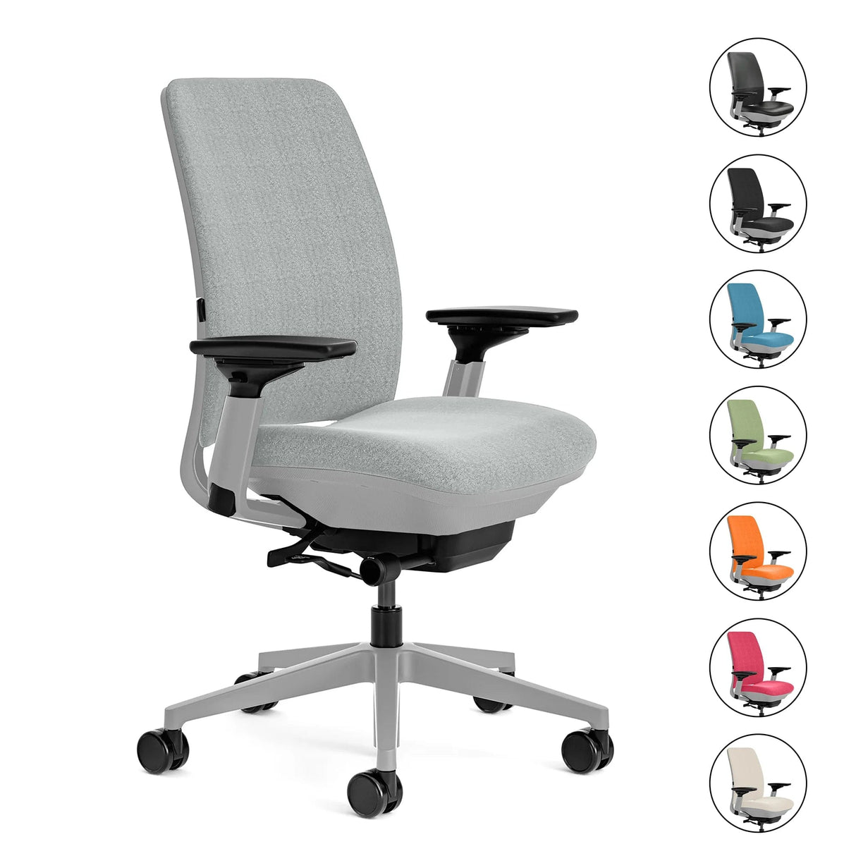 Steelcase Office Task Chair Steelcase Amia Task Chair - Fully Adjustable - Platinum Frame (Renewed)