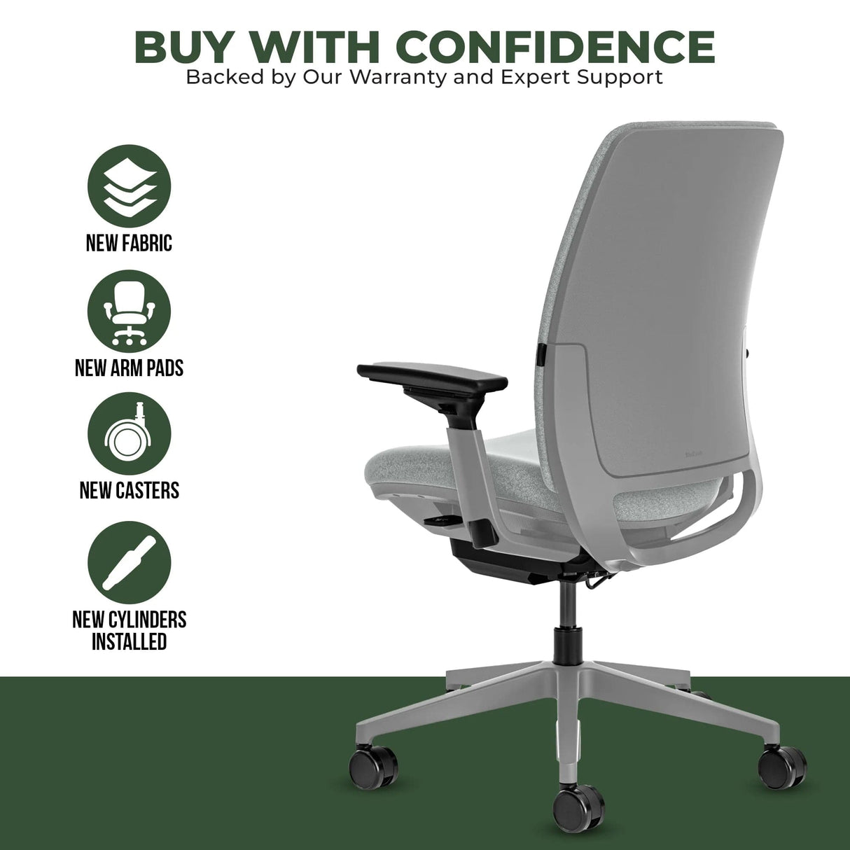 Steelcase Office Task Chair Steelcase Amia Task Chair - Fully Adjustable - Platinum Frame (Renewed)