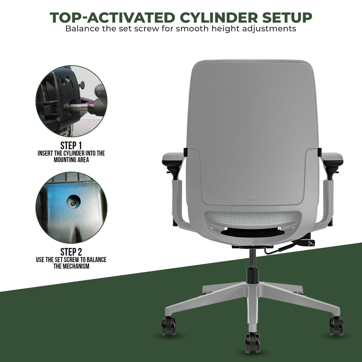 Steelcase Office Task Chair Steelcase Amia Task Chair - Fully Adjustable - Platinum Frame (Renewed)