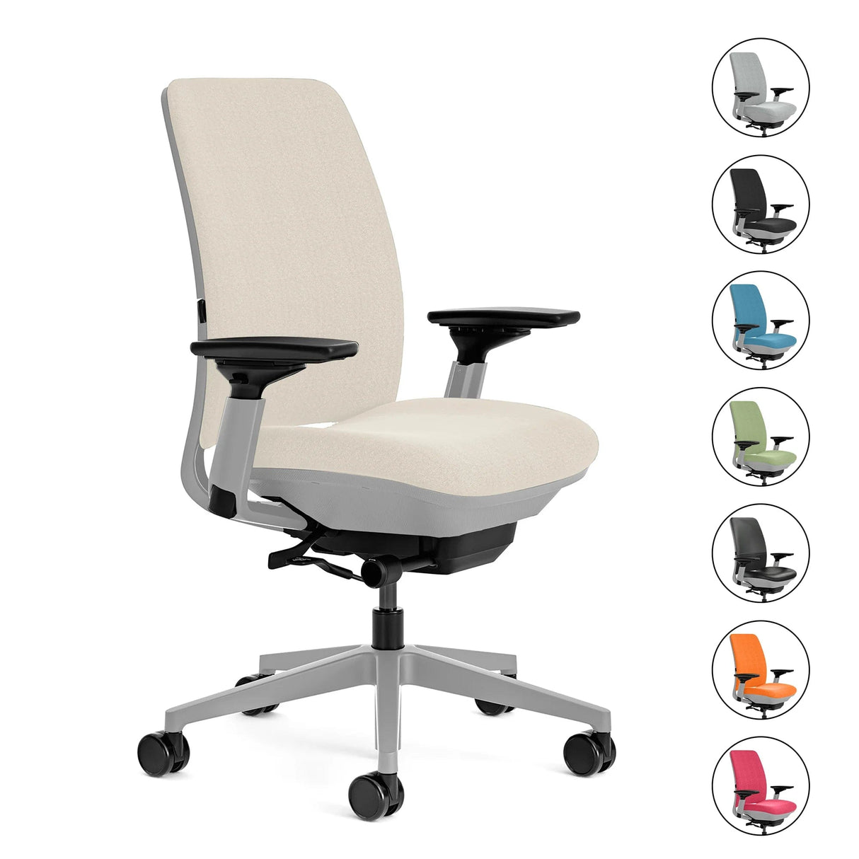 Steelcase Office Task Chair Steelcase Amia Task Chair - Fully Adjustable - Platinum Frame (Renewed)