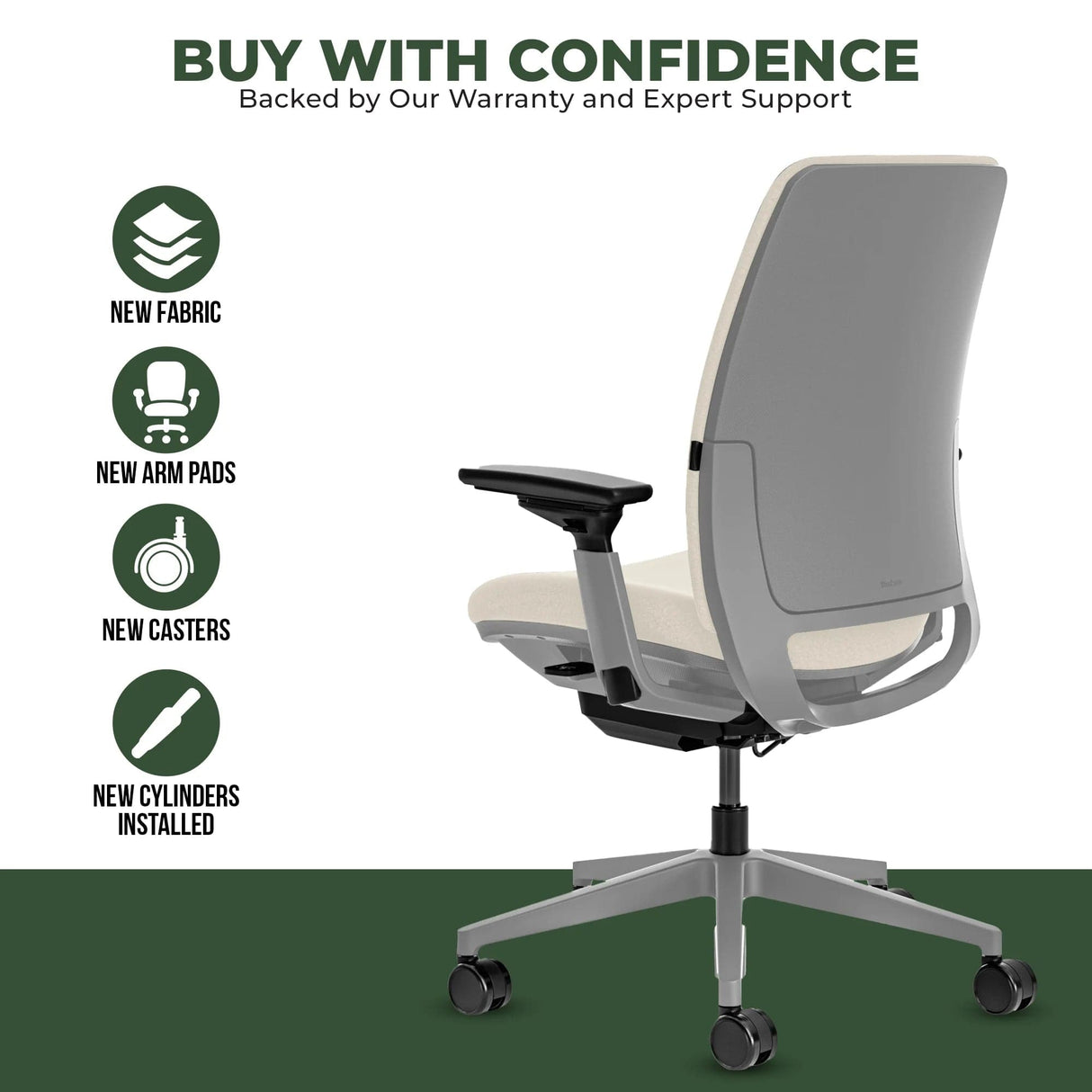 Steelcase Office Task Chair Steelcase Amia Task Chair - Fully Adjustable - Platinum Frame (Renewed)