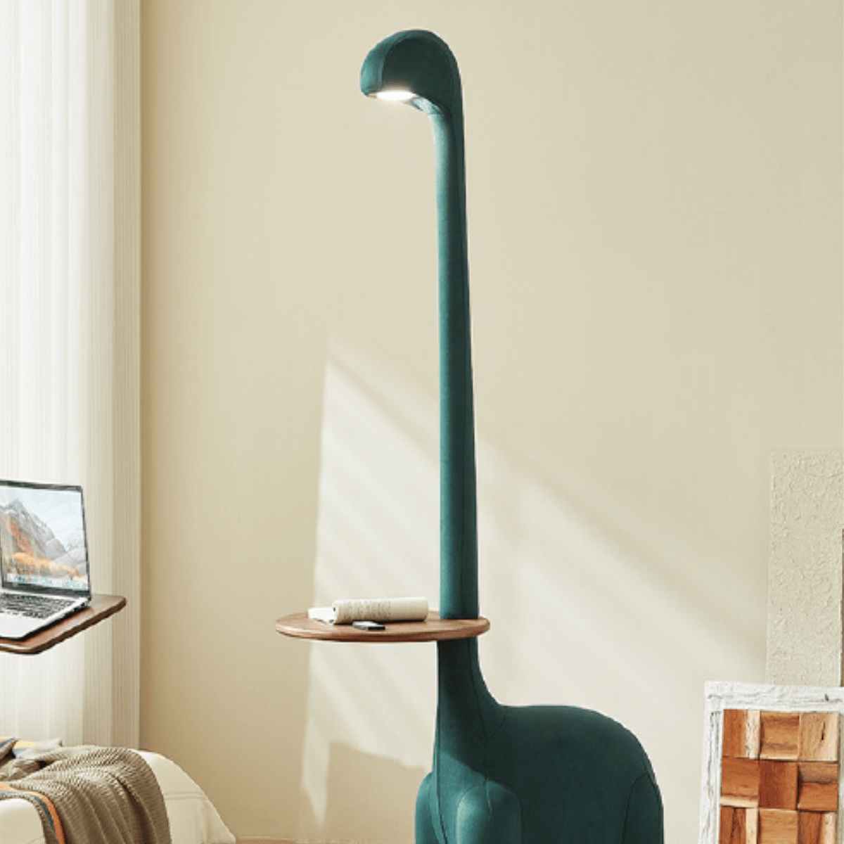 The Dino Accent Table & Floor Lamp with Rotating Tray - Office Logix Shop