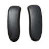 Pair of black OfficeLogixShop replacement arm pads for the Herman Miller Aeron Remastered, seen from above