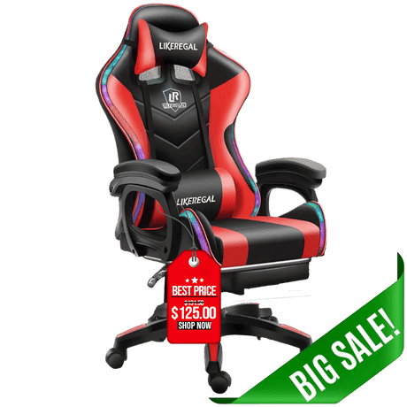 Gaming Chair with Light and Massage Lumbar support (New) - Office Logix Shop