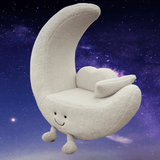 Giant Crescent Moon Lounger - Ivory Bouclé Nursery Sofa - Office Logix Shop