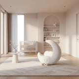 Giant Crescent Moon Lounger - Ivory Bouclé Nursery Sofa - Office Logix Shop