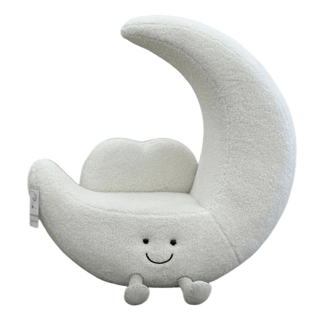 Giant Crescent Moon Lounger - Ivory Bouclé Nursery Sofa - Office Logix Shop