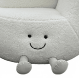 Giant Crescent Moon Lounger - Ivory Bouclé Nursery Sofa - Office Logix Shop