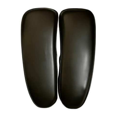 Herman Miller Aeron Classic compatible black leather arm pads, set of two
