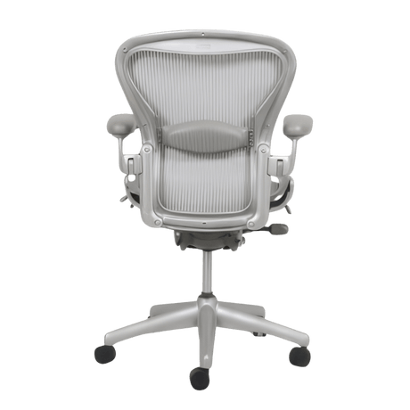 Herman Miller Aeron Fully Loaded Adjustable Lumbar - Titanium (Renewed) - Office Logix Shop