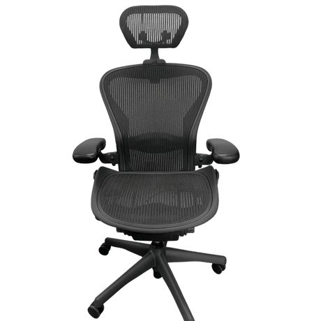 Herman Miller Aeron V1 (Classic) Chair and Headrest Saving Bundle (Size B) - Office Logix Shop