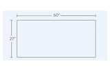 Size drawing of the desktop: 60 inches wide by 27 inches deep