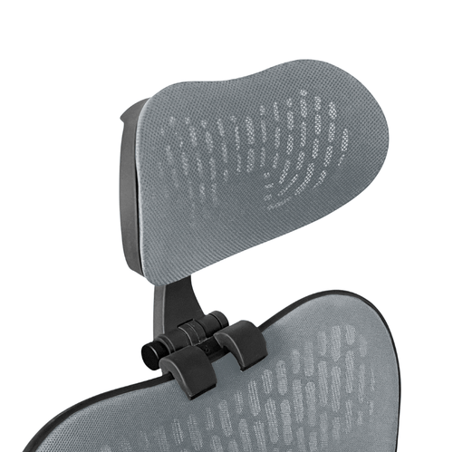 OfficeLogixShop Kopfstütze für Herman Miller Mirra 2: Graphit-Rahmen, graues Netz