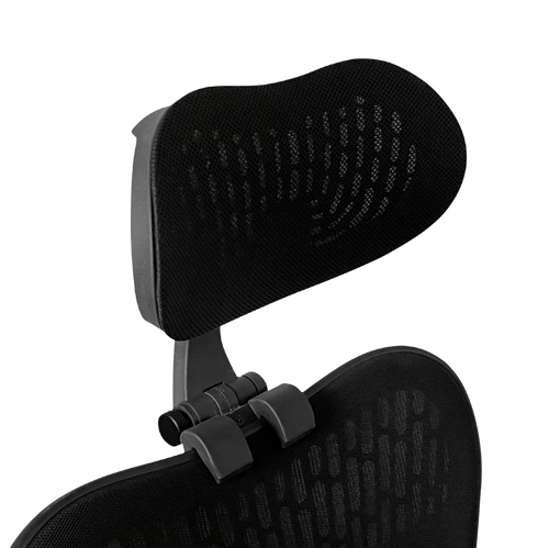 OfficeLogixShop Kopfstütze für Herman Miller Mirra 2: Graphit-Rahmen, schwarzes Netz