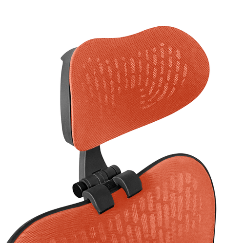 OfficeLogixShop Kopfstütze für Herman Miller Mirra 2: Graphit-Rahmen, oranges Netz