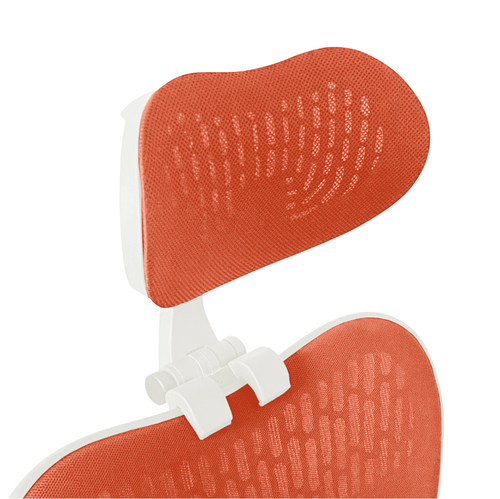 OfficeLogixShop Kopfstütze für Herman Miller Mirra 2: Weißer Rahmen, oranges Netz