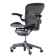 Herman Miller Office Task Chair B Size (two dots) / Black w/ Lumbar Pad Herman Miller Classic Aeron Chair - Fully Adjustable (Renewed)