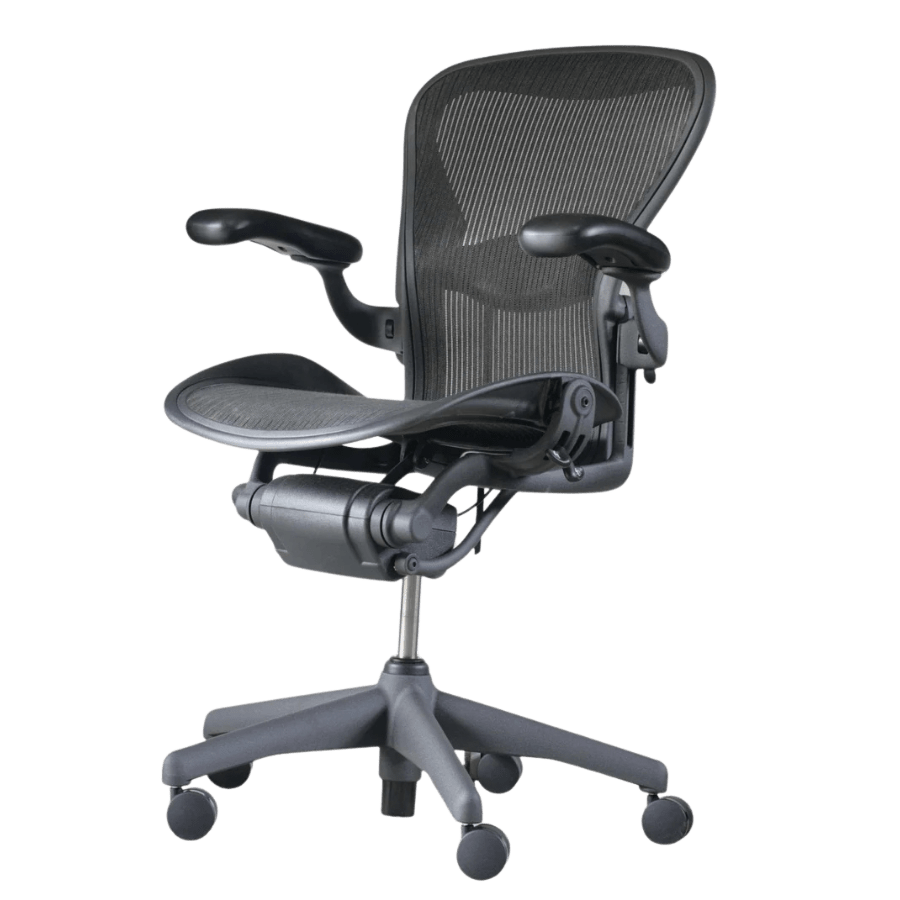 Herman Miller Office Task Chair B Size (two dots) / Black w/ Lumbar Pad Herman Miller Classic Aeron Chair - Fully Adjustable (Renewed)