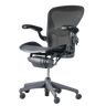 Herman Miller Office Task Chair B Size (two dots) / Black w/ Lumbar Pad Herman Miller Classic Aeron Chair - Fully Adjustable (Renewed)