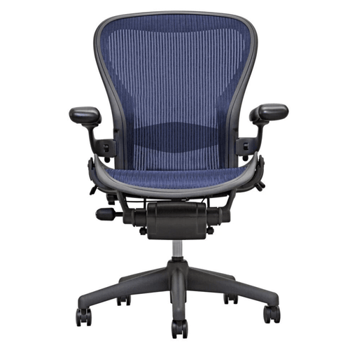 リファービッシュ済みAeron Classic、ブルーメッシュ+ランバーパッド