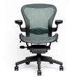 Herman Miller Office Task Chair B Size (two dots) / Green Mesh w/ Lumbar Pad Herman Miller Classic Aeron Chair - Fully Adjustable (Renewed)