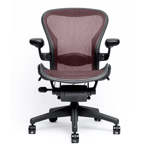 リファービッシュ済みAeron Classic、レッドメッシュ+ランバーパッド