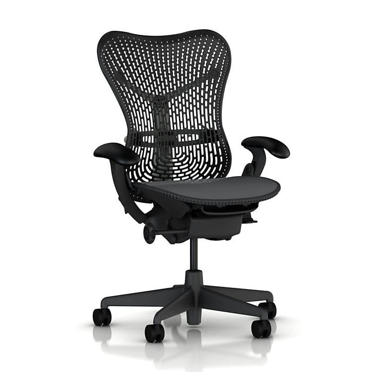 Herman Miller Office Task Chair Black Herman Miller Mirra Desk Task Chair Fully Adjustable (Renewed)