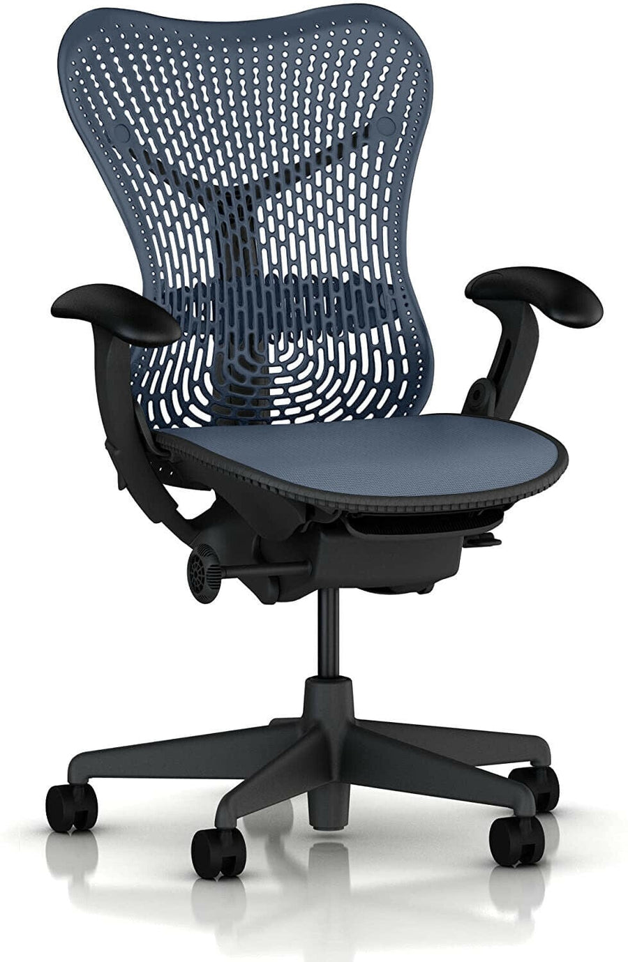 Herman Miller Office Task Chair Blue Herman Miller Mirra Desk Task Chair Fully Adjustable (Renewed)