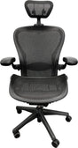 Herman Miller Office Task Chair C Size (three dots) / Black w/ Headrest and Lumbar Pad Herman Miller Classic Aeron Chair - Fully Adjustable (Renewed)