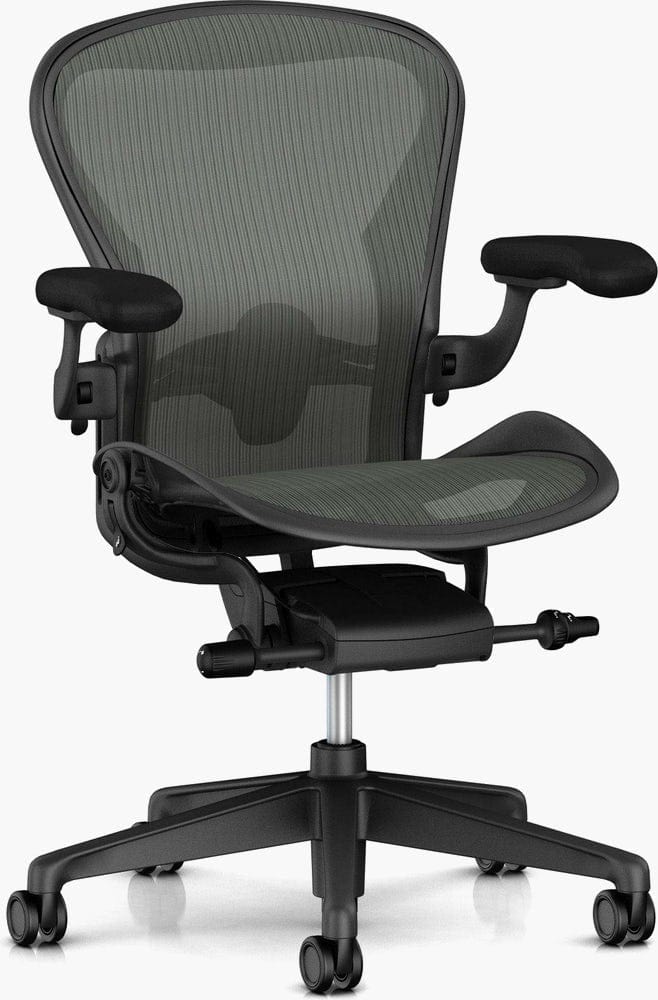 Herman Miller Office Task Chair Carbon Gray / Size B Hегman Millег Remastered Aeron Chair - V2 - Fully Loaded (Renewed)