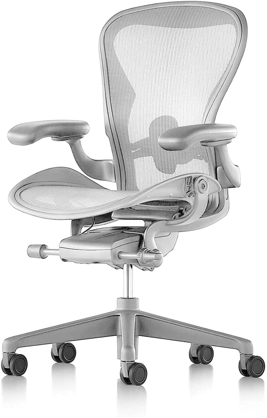 Professionally restored Aeron Remastered showing fully adjustable arms